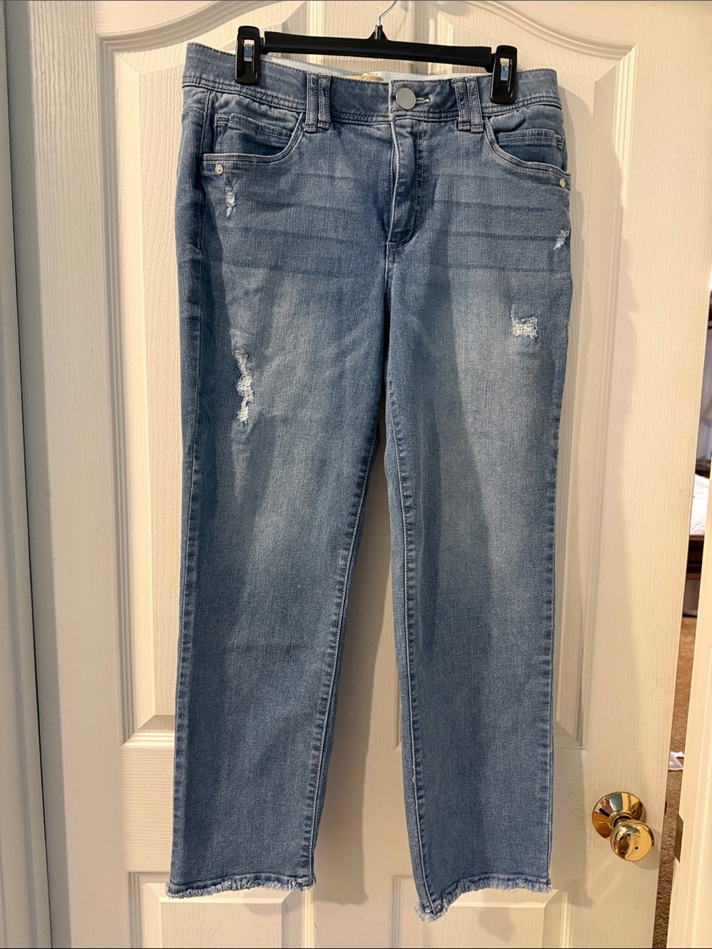 Democracy Straight-Leg Light Blue Distressed Jeans